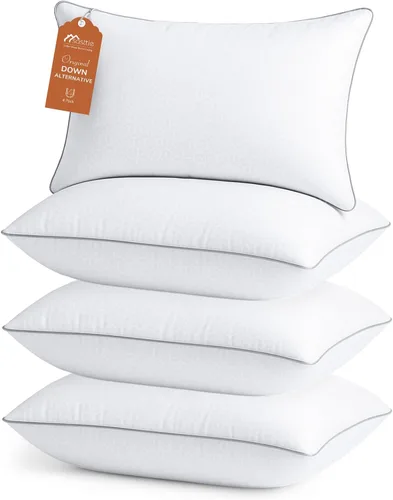 Vista 10 de Sasttie - Juego de 2 almohadas tamaño Queen, almohadas de cama para personas que duermen de lado, de espalda y sobre el estómago - Relleno
