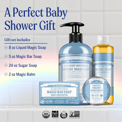 Vista 2 de Juego de jabón líquido para regalo Dr. Bronner