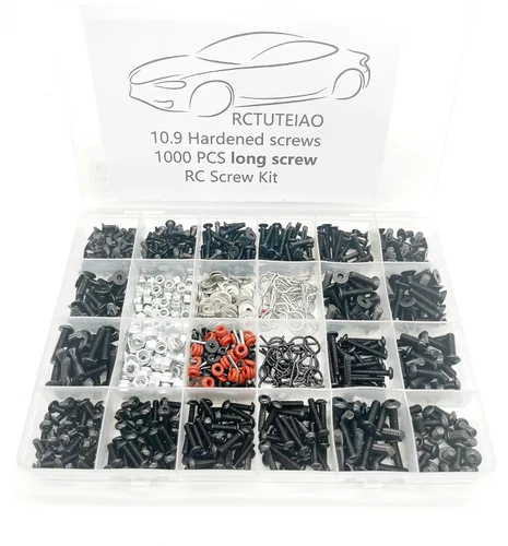 Vista 2 de Kit de tornillos universales RC 1000 piezas M3 M4 surtido, sujetadores de hardware 1/8 1/10 1/12 1/16 escala RC coches, camiones Crawler, kit