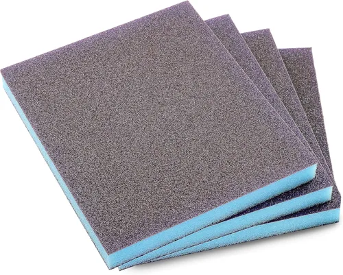 Vista 12 de 4 esponjas de lijado de grano 60, bloques de lijado gruesos, lavables y reutilizables, esponja de papel de lija seco húmedo para madera, metal