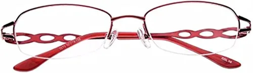 Vista 2 de Jcerki Gafas de lectura negras de medio marco de metal para mujer, lentes de lectura de moda para mujer