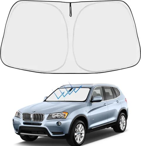 Vista 204 de Proadsy Parasol para parabrisas Rivian R1S 2022-2025 2026 de 4 capas plegable, protector de parasol frontal que bloquea los rayos UV, mantiene