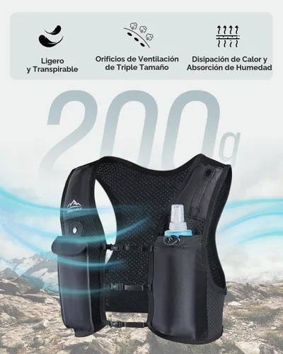 Vista 6 de Zelvot Chaleco para Correr para Mujeres y Hombres, Patente Original de EE. UU., Chaleco de Hidratación para Correr con Correas de Pecho Ajustables
