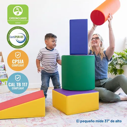 Vista 5 de ECR4Kids SoftZone - Juego de trepar y gatear, bloques de construcción, surtido, 5 piezas