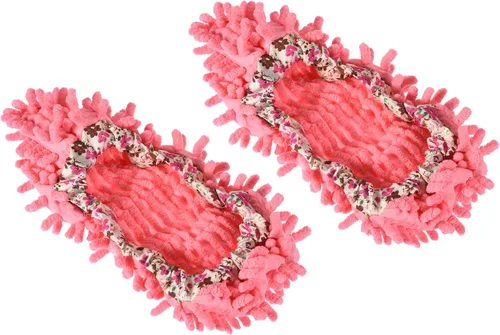 Vista 8 de M METERXITY 2 pares de fundas lavables de limpieza para zapatos, polvo de limpieza de suelos, pantuflas de microfibra de chenilla, para mopa de Azul
