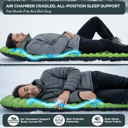 Vista 6 de Gear Doctors ApolloAir 5.2 R-Value [683g] Colchoneta inflable ultraligera aislada para acampar — Colchoneta para mochilero — Colchón de aire