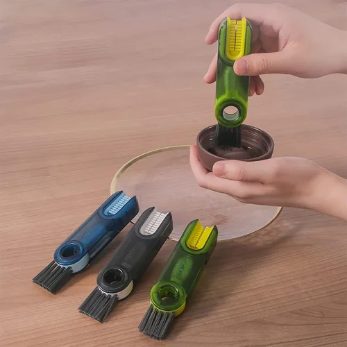 Vista 7 de Juego de cepillos de limpieza 3 en 1 para tapa de taza, herramientas de limpieza de botellas de aislamiento multifuncional, limpiador multipropósito