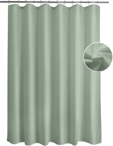 Vista 15 de Titanker Forro de cortina de ducha de tela, azul bebé, impermeable, ligero, lavable a máquina, 70 x 72 pulgadas