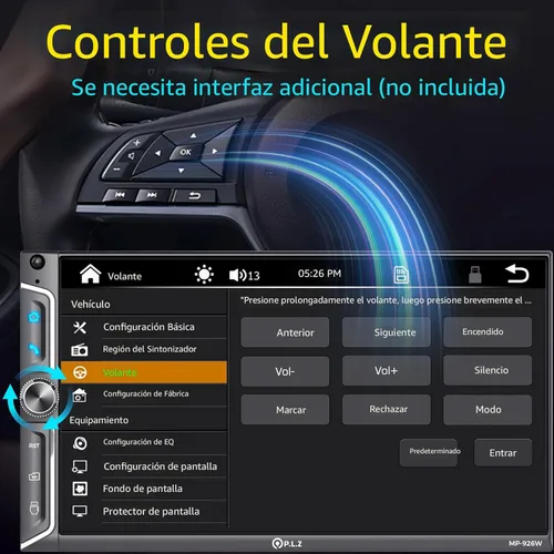 Vista 6 de PLZ 7" Estéreo de Coche Inalámbrico Doble DIN Apple Car Play Radio Carplay Android Auto QLED Pantalla Táctil, Receptores de Audio Bluetooth 5.3