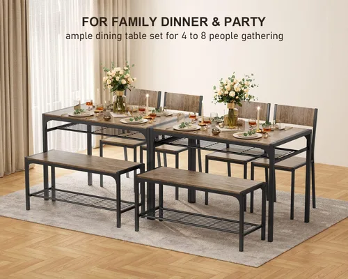 Vista 35 de Gizoon Juego de mesa de comedor para 2, mesa de cocina de 3 piezas con 2 sillas para espacios pequeños, apartamento, cocina, comedor, ahorro
