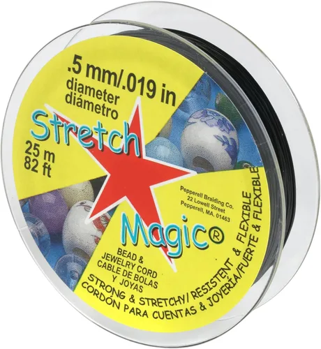 Vista 9 de Stretch Magic Hilo elástico para cuentas – Color transparente, 0.6 mm de diámetro, 10 metros (32 pies) - Fácil de anudar, hilo fuerte y elástico