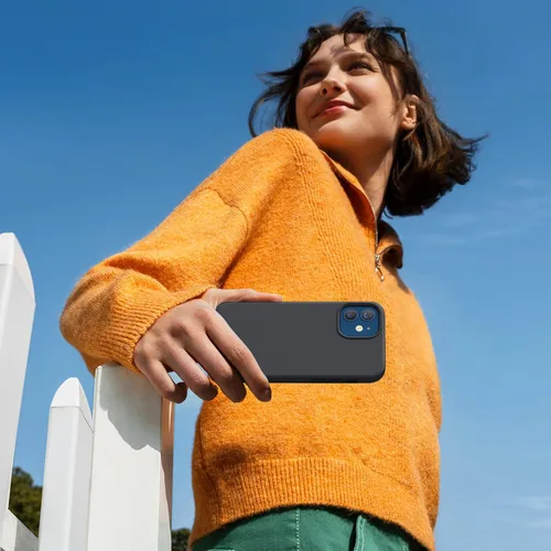 Vista 6 de Miracase - Funda compatible con iPhone 12 y 12 Pro de silicona líquida tipo goma gel, con protección total contra caídas y a prueba de golpes, 6.1