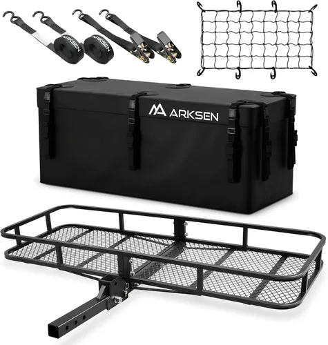 Vista 15 de Canasta de carga plegable de ARKSEN, receptor de enganche de 2", 60" de ancho