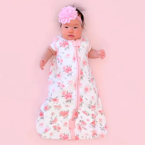 Vista 304 de Mama Cheetah Saco de dormir para bebé de 0.5 TOG, Manta portátil de algodón orgánico para bebé con cremallera bidireccional, Saco de dormir