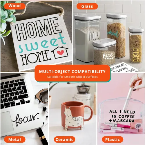 Vista 6 de YRYM HT Cinta de transferencia para vinilo - 12" x 12 pies con papel de transferencia de rejilla de alineación roja, cinta de transferencia