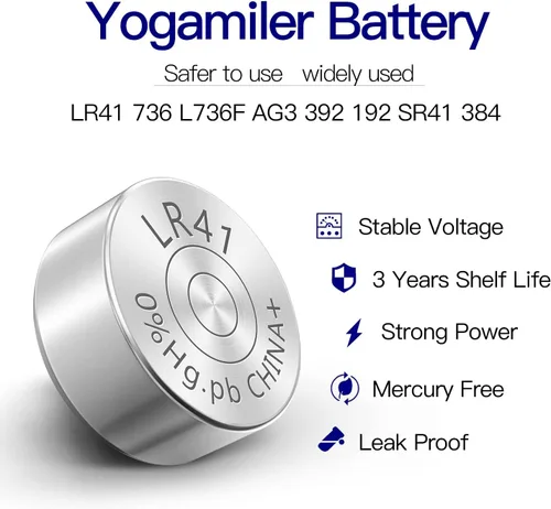 Vista 3 de Paquete de 40 pilas de botón LR41 AG3 392 192 SR41 384 736 L736F de 1,5 V