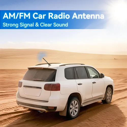 Vista 2 de Eightwood Soporte de techo FM AM Stereo Antena ajustable, Antena de radio universal para coche con conector macho DIN para vehículo, camión, SUV
