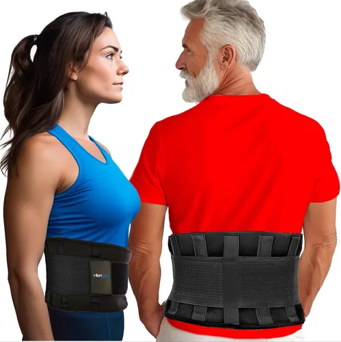 Vista 10 de RiptGear Soporte lumbar para hombres y mujeres, diseñado para apoyar la parte inferior de la espalda, transpirable, ajustable y antideslizante