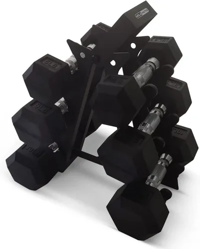Vista 8 de HolaHatha Hexagonal Dumbbell Weights Set, Home Gym Equipment Set, Portable Weighted Exercise Dumbbells for Fitness, Training, and Lifting Workouts