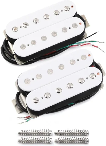 Vista 15 de FLEOR Pastillas de Guitarra Humbucker de Alto Rendimiento Alnico 5 Zebra de Cuello y Puente Juego Cebra