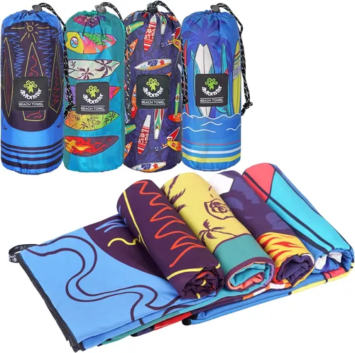 Vista 149 de 4Monster Toalla de playa de microfibra de secado rápido, toalla de viaje ligera súper absorbente para nadadores, toalla de camping sin arena