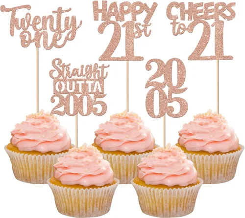 Vista 108 de 30 piezas de decoraciones para pastel de cumpleaños número 10, decoraciones de cupcakes negras con brillo, 10 feliz cumple, directo desde 2016, 10