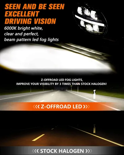 Vista 2 de Z-OFFROAD Conjunto de luz antiniebla LED aprobada por DOT con DRL blanca compatible con Dodge Ram 1500 2002-2008 Dodge Ram 2500/3500 2003-2009 -1