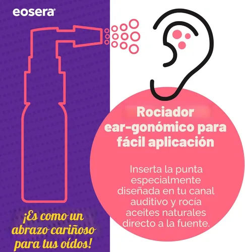 Vista 5 de eosera® Ear Itch MD® – Spray de gotas para oído de acción rápida – Fórmula calmante que hidrata naturalmente el conducto auditivo mientras calma