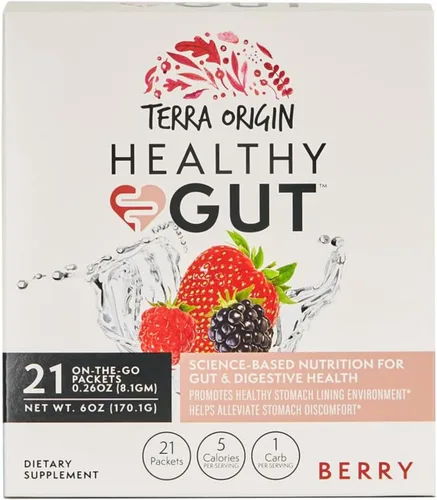 TERRA ORIGIN Paquetes de barras para un intestino saludable, L-Glutamina, Ulmo resbaladizo, Aloe Vera, Extracto de raíz de regaliz, Salud