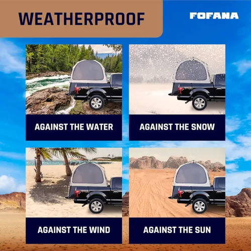 Vista 3 de FOFANA Truck Bed Tent Automatic Setup - Pickup Truck Tent for Mid & Full Size Camper Shell for Overland Camping Tailgate Gear Accessories Patents