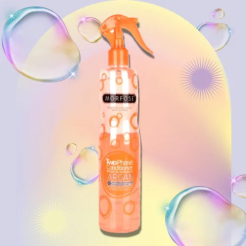 Vista 2 de Morfose Acondicionador profesional sin enjuague de argán, protector térmico para cabello, protección contra el calor en aerosol para el cabello