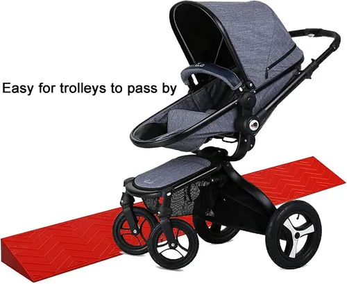 Vista 3 de Rampas de plástico para bordillos para interiores, rampa para umbral de puerta, rampa para umbral de silla de ruedas, scooter, robot de barrido
