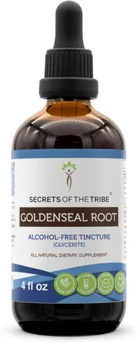 Vista 6 de Secrets of the Tribe Goldenseal - Extracto de tintura de raíz sin alcohol, sello de oro (Hydrastis Canadensis) raíz seca, 2 onzas