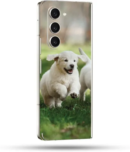 Vista 9 de MightySkins Skin compatible con Samsung Galaxy Z Fold 5 - Puppy Fall Funda protectora de vinilo duradera y única Fácil de aplicar, quitar