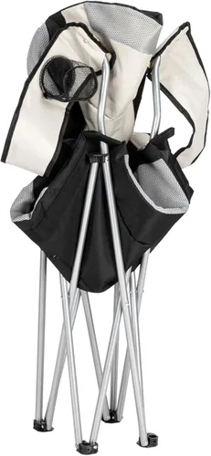 Vista 8 de Vasitelan Silla de camping al aire libre con soporte de respaldo, sillas de césped acolchadas Silla plegable con brazo con bolsa, portavasos