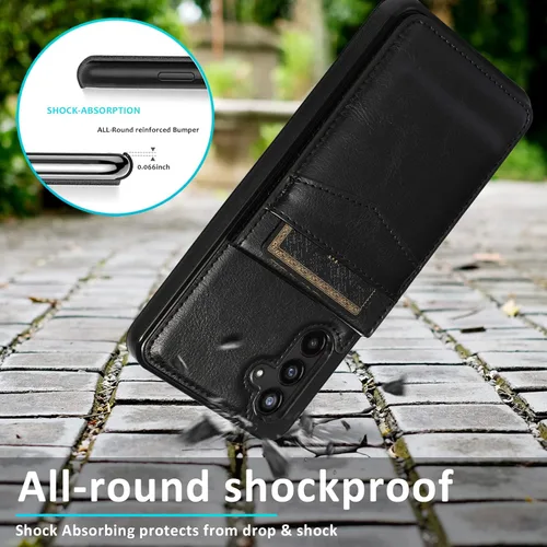 Vista 7 de Asuwish Funda de teléfono para Samsung Galaxy A13 5G con protector de pantalla de vidrio templado, soporte para tarjetas de crédito, soporte