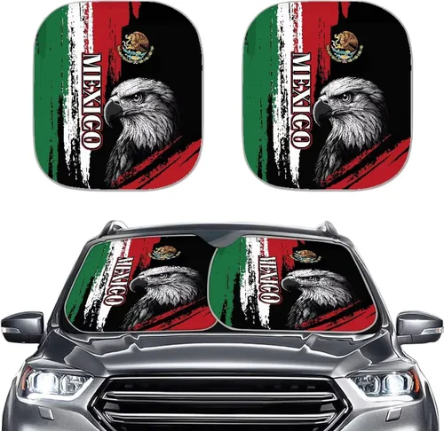 Vista 43 de Mumeson Parasol plegable para parabrisas de automóvil con estampado de ciervos, 2 piezas, visera para ventana delantera, protección contra rayos UV