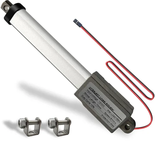 Vista 9 de Actuador micro lineal de 2 pulgadas de 12 V con interruptor momentáneo, 188N/42 libras, mini actuadores eléctricos de movimiento eléctrico