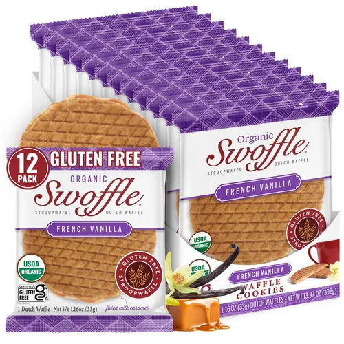 Vista 8 de Stroopwafel - Waffle, galletas de gofre sin gluten, gofres Kosher orgánicos envueltos individualmente, sin OMG, sin soja, sin nueces, sabor a