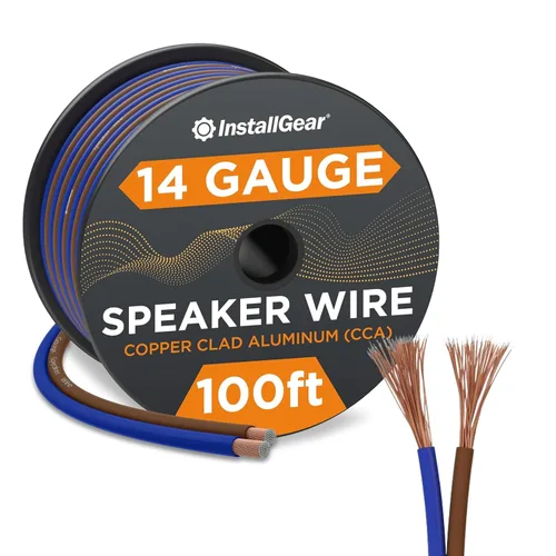Vista 9 de InstallGear Cable de altavoz de calibre 14 de 30 pies, cable de altavoz de audio de automóvil de aluminio revestido de cobre para sistemas estéreo