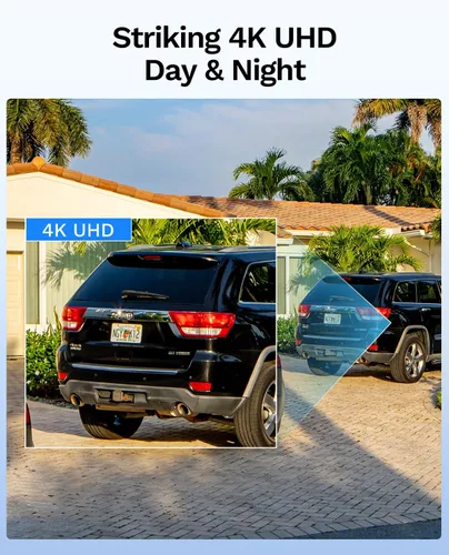 Vista 2 de LongPlus Sistema de cámara de seguridad inteligente 4K 8CH para el hogar, 4 unidades, sistema de cámaras IP PoE con cable para exteriores