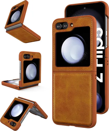 Vista 11 de Foluu para Samsung Galaxy Z Flip 5 5G Funda, Funda de Cuero, Cuero PU + Carcasa Rígida de PC Ultra Delgada Slim Duradera Funda Protectora