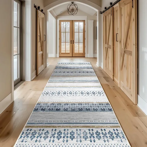 Vista 50 de BESTSWEETIE Alfombras de área de 2 x 3 pies para sala de estar, lavables, marroquíes, rústicas, geométricas neutrales, de pelo bajo Negro/Marrón
