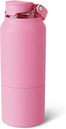 Vista 24 de BrüMate Rise - Botella de agua de 25 onzas con pajita de silicona cubierta 100 % a prueba de fugas, botella de agua de acero inoxidable aislada