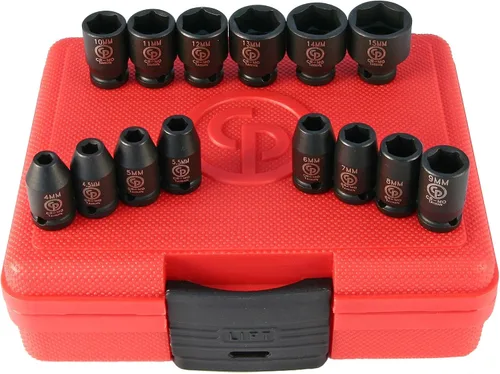 Vista 17 de Chicago Pneumatic SS814D - Unidad cuadrada de 1 pulgada, métrica profunda, 6 puntos, juego de llaves de impacto (4 piezas)
