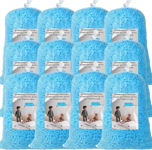 Vista 14 de Relleno de puf, relleno de espuma viscoelástica triturada de 5 libras, relleno de silla de puf, recarga de relleno para puf, relleno de saco