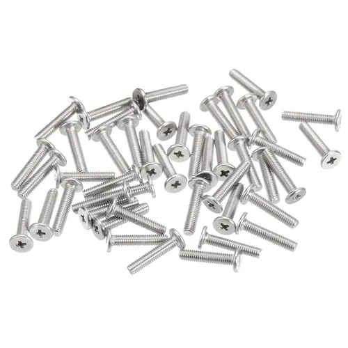 Vista 42 de uxcell M1-0.010 x 0.079 in, 100 tornillos de cabeza plana redonda de acero inoxidable 304 Phillips Drive Machine Tornillos de fijación de hardware