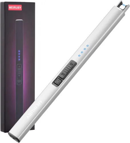 Vista 12 de MEIRUBY-Encendedor eléctrico, encendedor de velas recargable USB, encendedor de arco, encendedores para velas, campamento, barbacoa, uso familiar