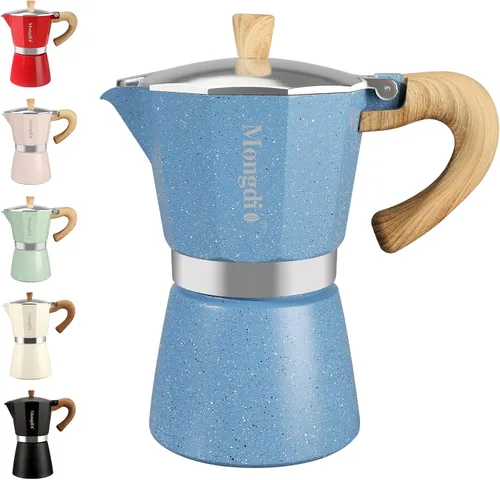 Vista 16 de Mongdio Cafetera de Espresso para Estufa Moka Pot, Cafetera de Café Cubano Cafetera de estufa Moka Espresso Italiano Greca Cafetera Percoladora, 6