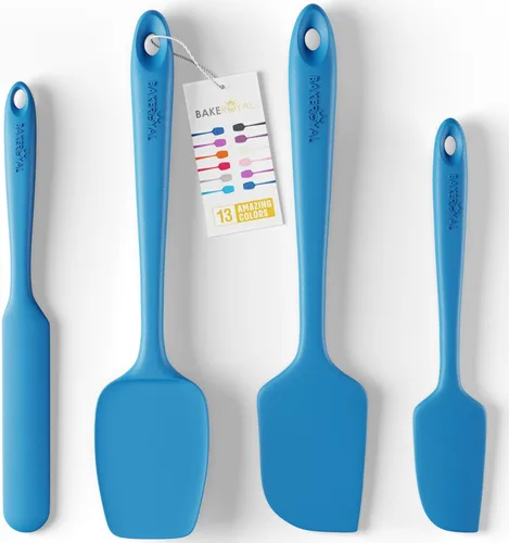 Vista 14 de BakeRoyal Juego de espátulas de silicona – 4 espátulas de goma de silicona resistente al calor 600°F para tareas diarias – Espátulas de cocina